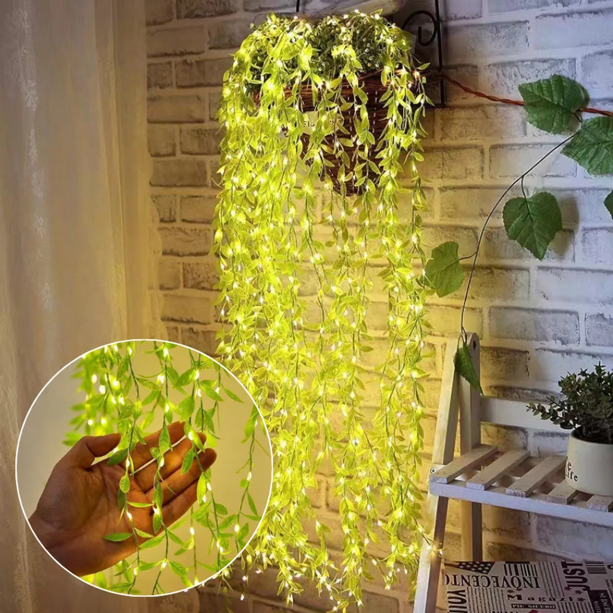 TurboTraders 180 LEDs 3 m Yellow Flickering, Steady Leaf Rice Lights
