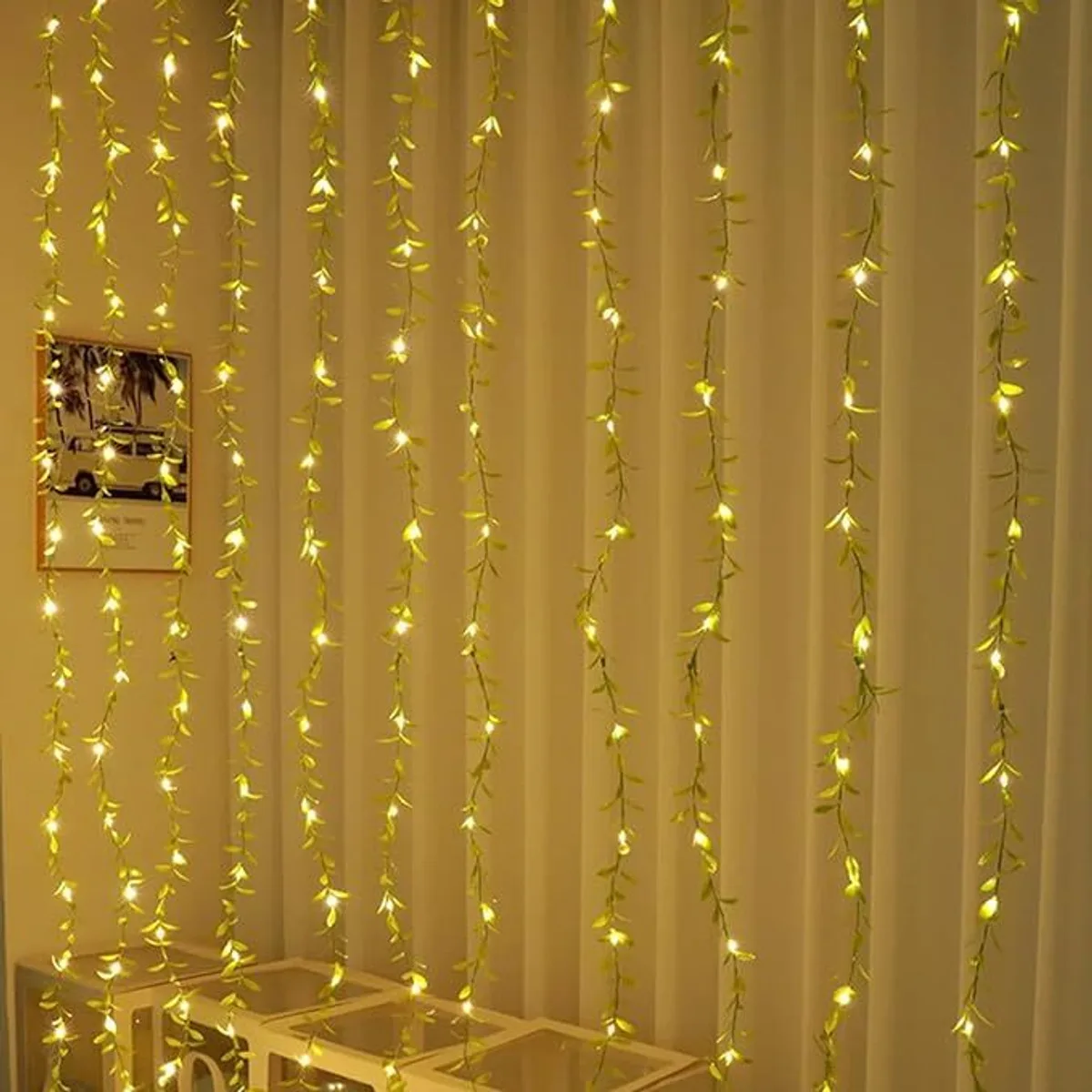 TurboTraders 180 LEDs 3 m Yellow Steady, Flickering Leaf Rice Lights