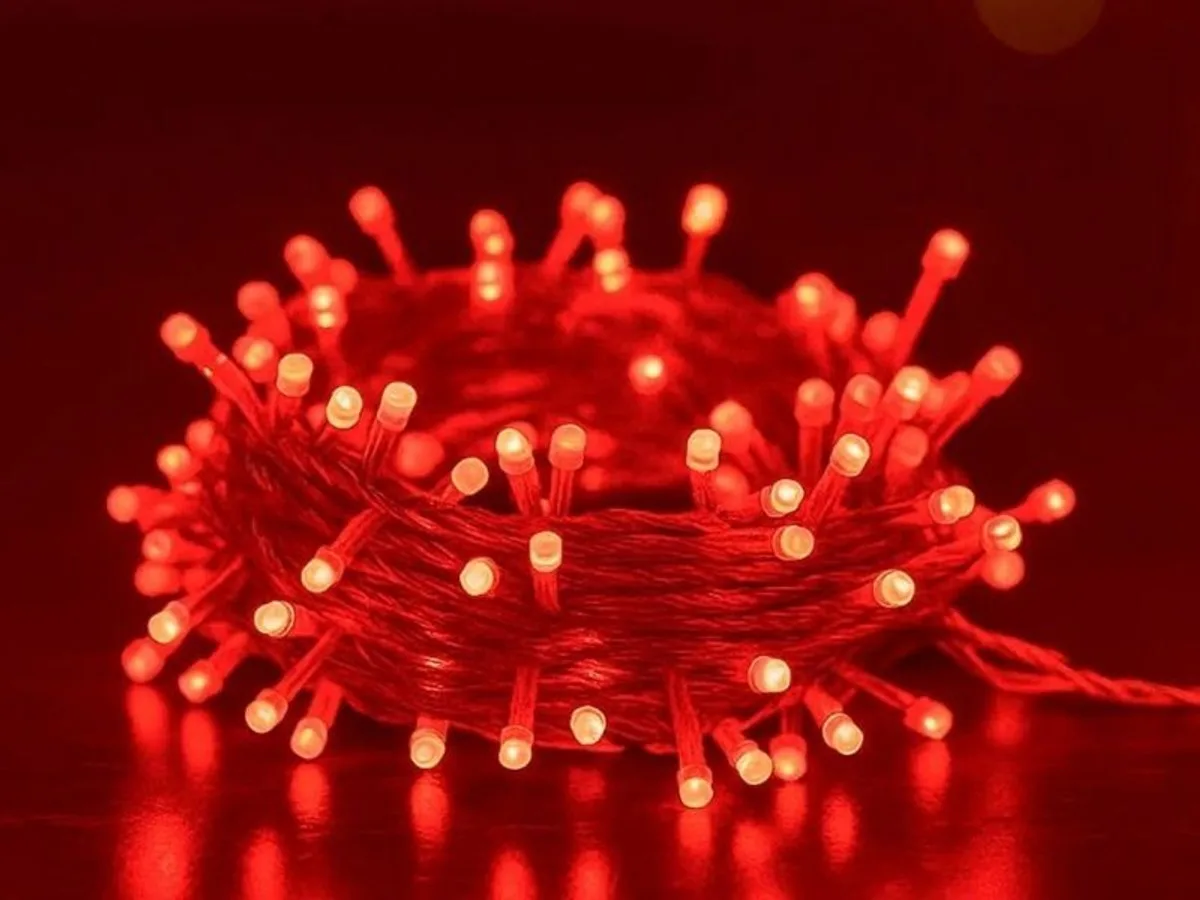 TurboTraders 36 LEDs 12 m Red Steady String Rice Lights