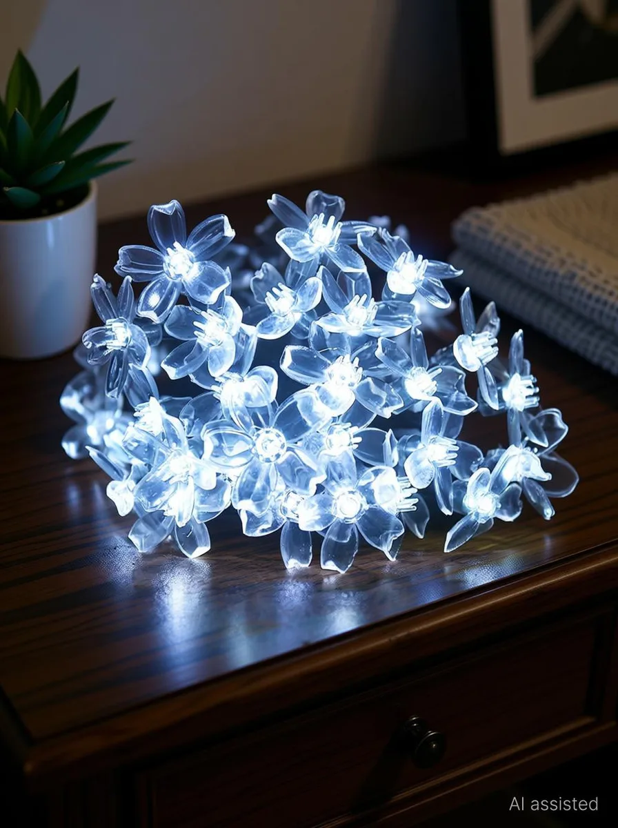 TurboTraders 38 LEDs 12 m White Steady Flower Rice Lights