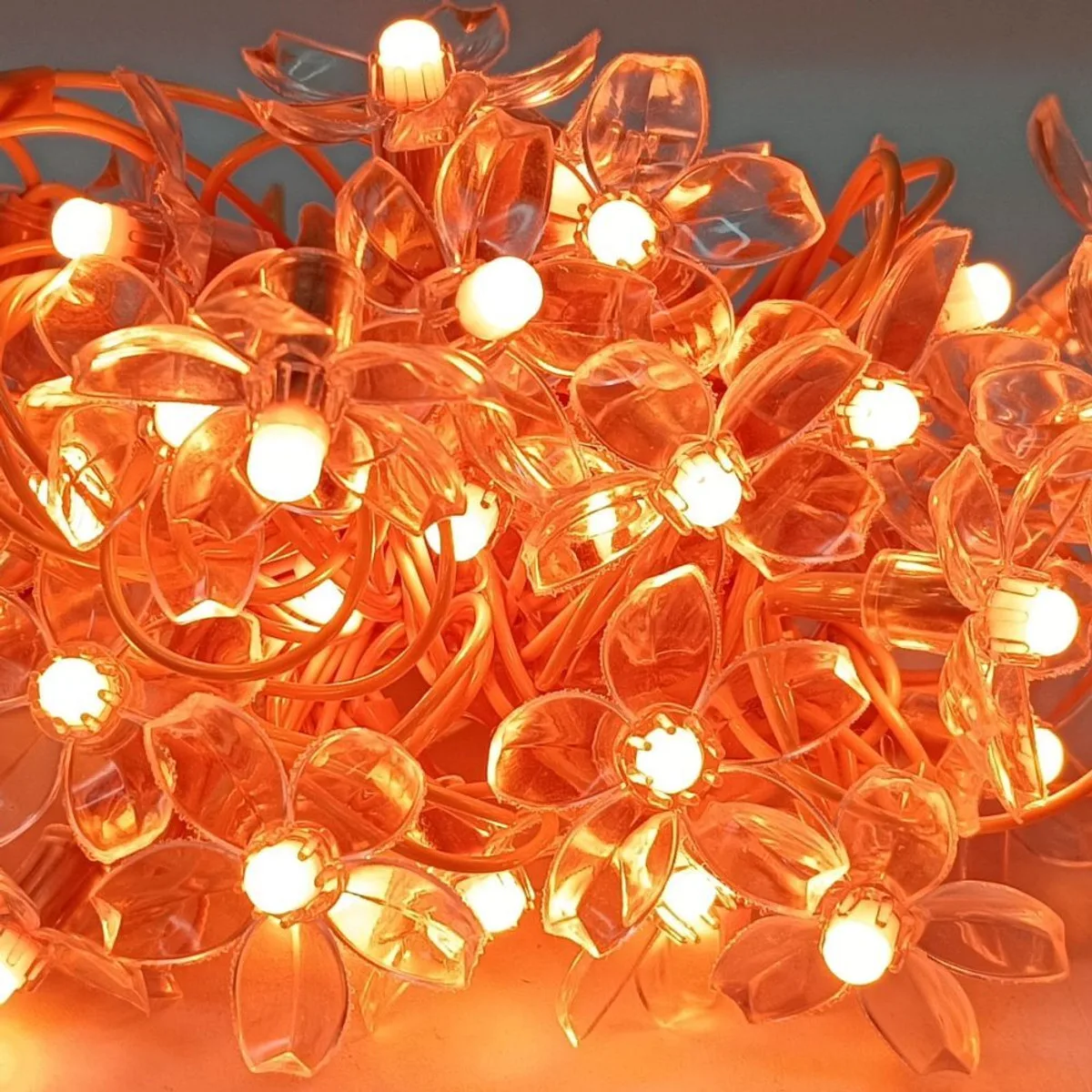 TurboTraders 42 LEDs 12 m Orange Steady Flower Rice Lights