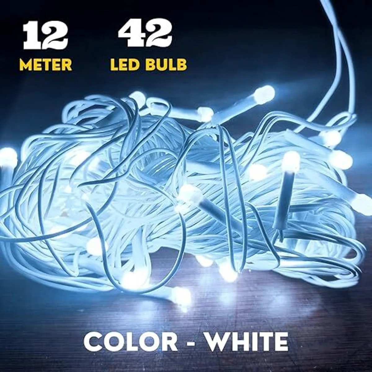 TurboTraders 42 LEDs 12 m White Steady Bulb Rice Lights