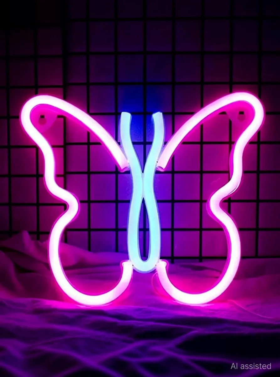 TurboTraders Butterfly Neon Sign – Wall Décor Light Night Lamp