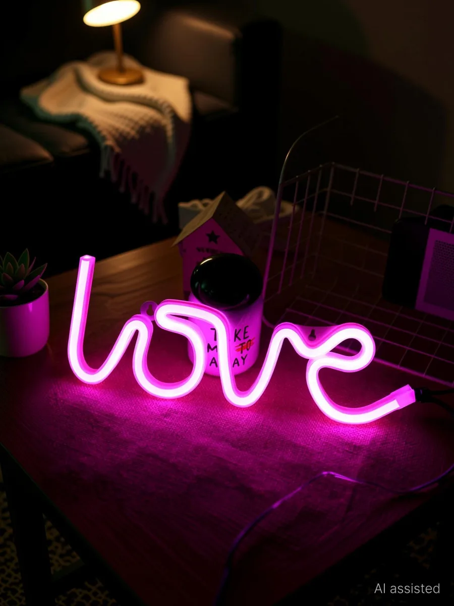 TurboTraders Love Neon LED Light for Valentine, Party, Wall Decoration Night Lamp