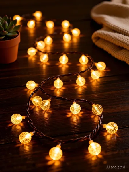 TurboTraders 14 LEDs 3 m Yellow Steady Ball Rice Lights