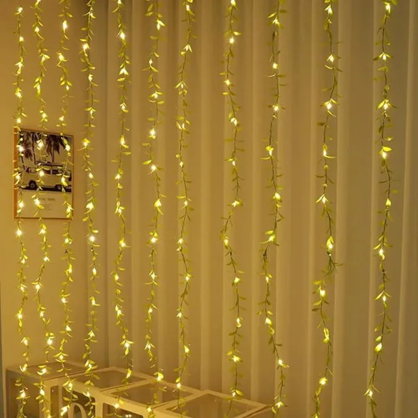 TurboTraders 180 LEDs 3 m Yellow Steady, Flickering Leaf Rice Lights