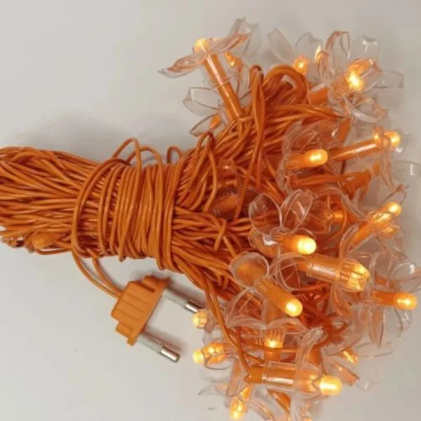TurboTraders 36 LEDs 12 m Orange Steady Flower Rice Lights