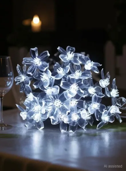 TurboTraders 36 LEDs 12 m White Steady Flower Rice Lights