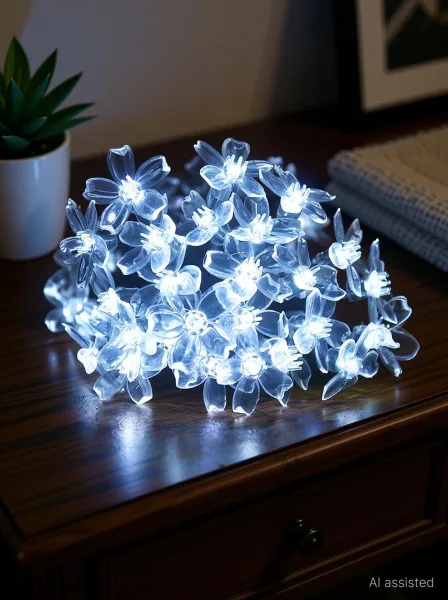 TurboTraders 38 LEDs 12 m White Steady Flower Rice Lights