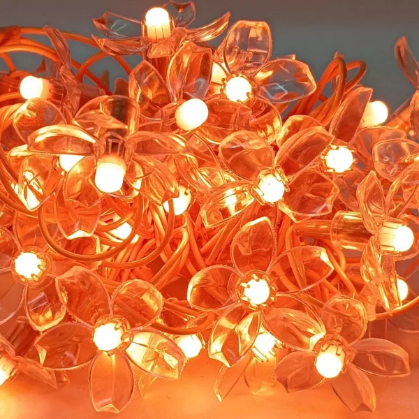 TurboTraders 42 LEDs 12 m Orange Steady Flower Rice Lights