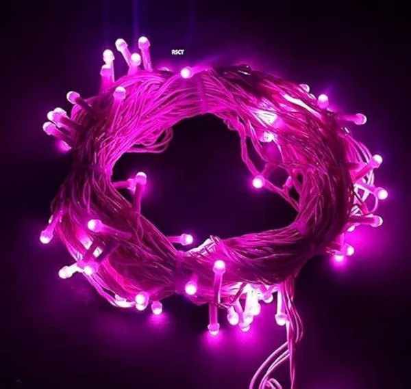 TurboTraders 42 LEDs 12 m Pink Steady String Rice Lights