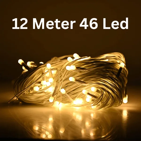 TurboTraders 42 LEDs 12 m Yellow Steady Bulb Rice Lights