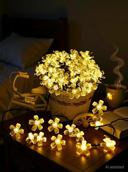 TurboTraders 42 LEDs 12 m Yellow Steady Flower Rice Lights