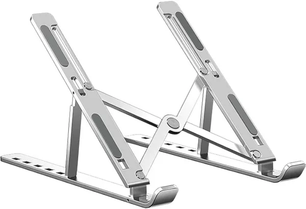 TurboTraders Laptop Stand Aluminum Adjustable Foldable Portable Laptop/Tablet Stand Aluminium Laptop Stand with Adjustable Height Compatible with Universal Laptops