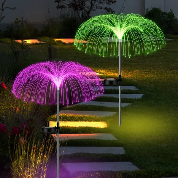 TurboTraders Solar RGB Fiber Optic Garden Light Solar Light Set