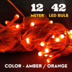 12 Meter Copper Wire LED Decorative String Fairy Rice Lights (Orange)
