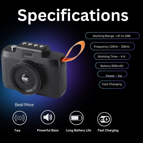 Camera-Shape Bluetooth Speaker. - Image 2