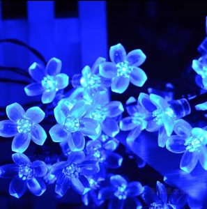 36 Led Blue Silicone Flower String Lights