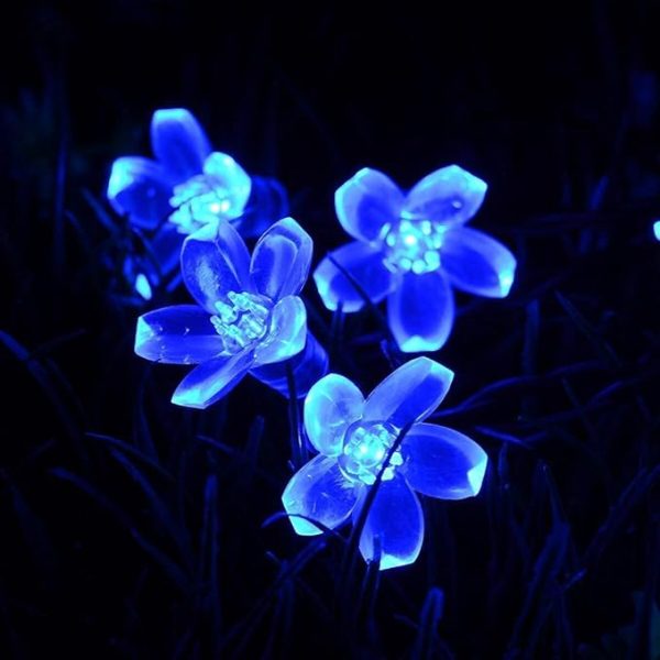 36 Led Blue Silicone Flower String Lights - Image 3