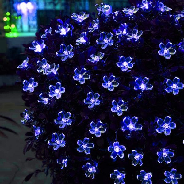 36 Led Blue Silicone Flower String Lights - Image 5