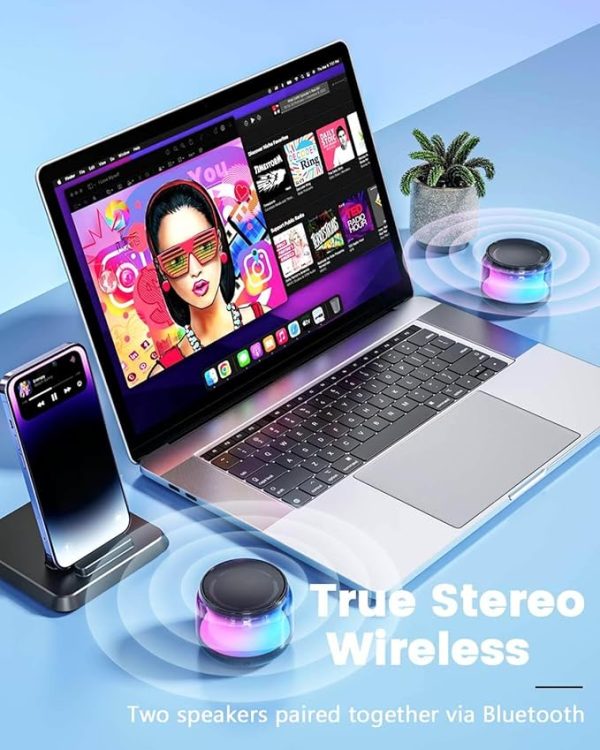 S100 Mini Rechargeable Wireless Bluetooth Speaker with RGB Light and Stereo Sound - Image 5
