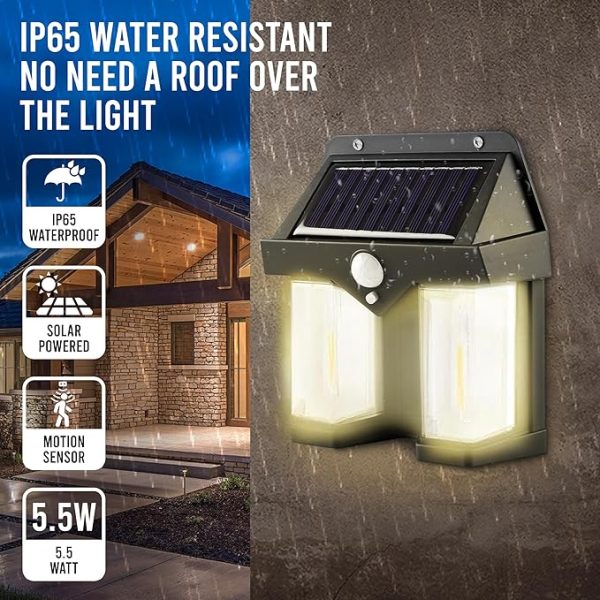 Wireless Motion Sensor Solar Wall Sconce Waterproof - Image 4