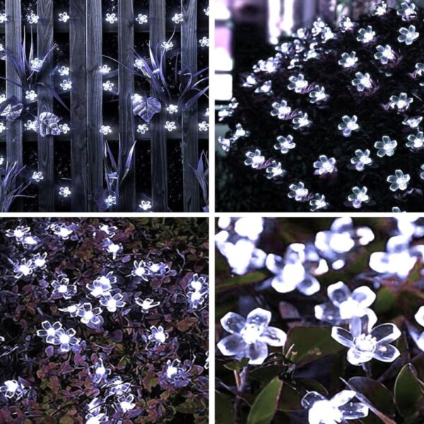 38 LED, 12 Meter Silicone Flower Fairy String Lights – White Decorative Series Lights - Image 5