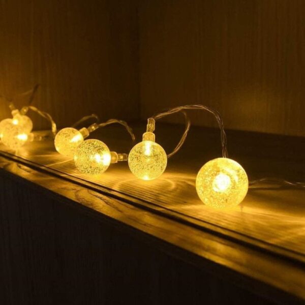 Crystal Ball String Lights – 14 LED, 3 Meter Warm White - Image 2