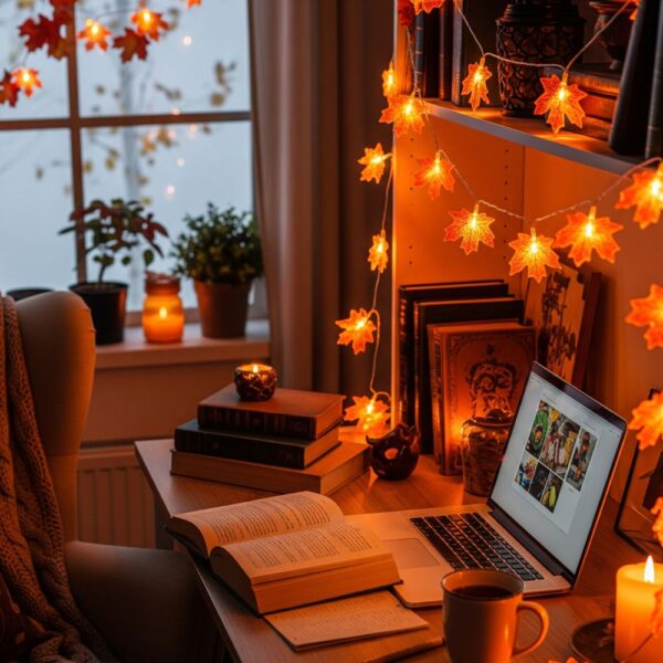 14 LEDs, 3 Meter Artificial Maple Leaf LED String Light - Image 11