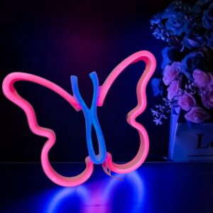 Butterfly Neon Signs Lights (Pink & Blue)