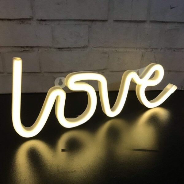 Love Neon Signs Light LED Neon Art Decorative (USB+Battery Powered, Warm White) - Image 7