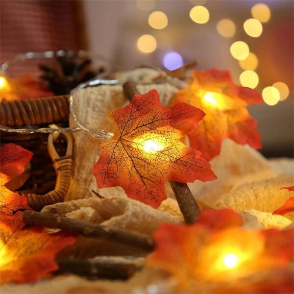 14 LEDs, 3 Meter Artificial Maple Leaf LED String Light - Image 10