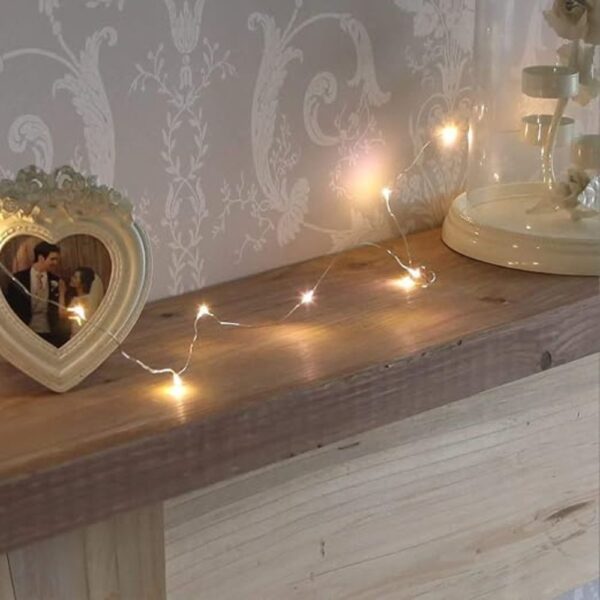 2AA Battery Powered Copper String Decorative LED Fairy Lights Warm White, 3 Meters, 30 LED's - Image 2