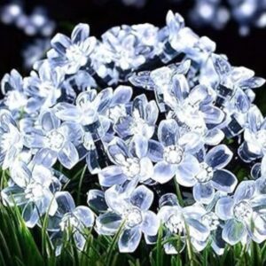 38 LED, 12 Meter Silicone Flower Fairy String Lights – White Decorative Series Lights