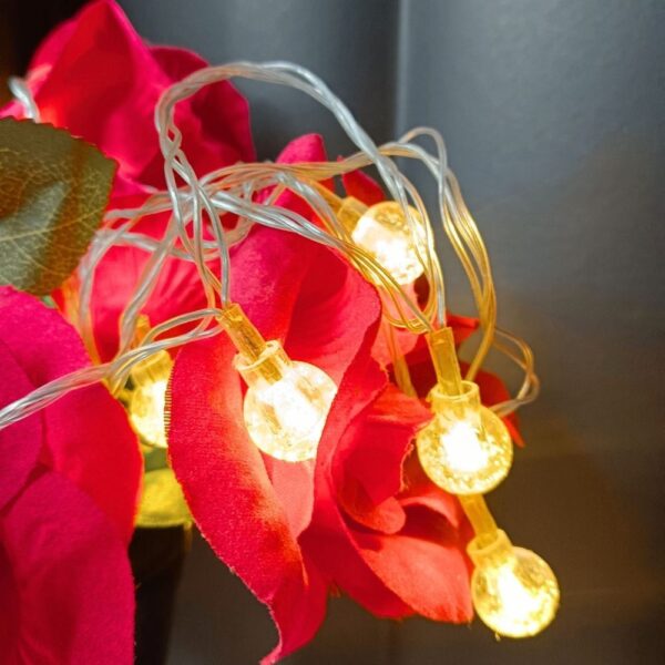 Crystal Ball String Lights – 14 LED, 3 Meter Warm White - Image 3