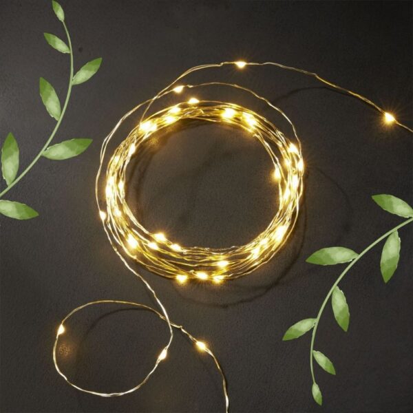 2AA Battery Powered Copper String Decorative LED Fairy Lights Warm White, 3 Meters, 30 LED's - Image 5