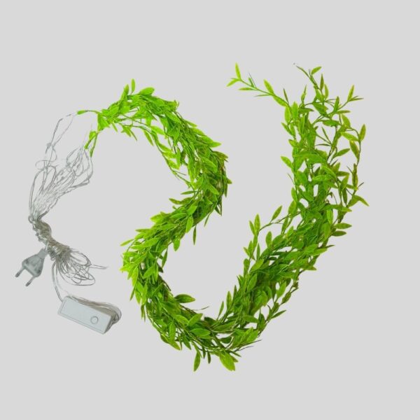 Artificial Leaf Curtain Lights – 200 LED Warm White Fairy String Lights, 3x1m - Image 2