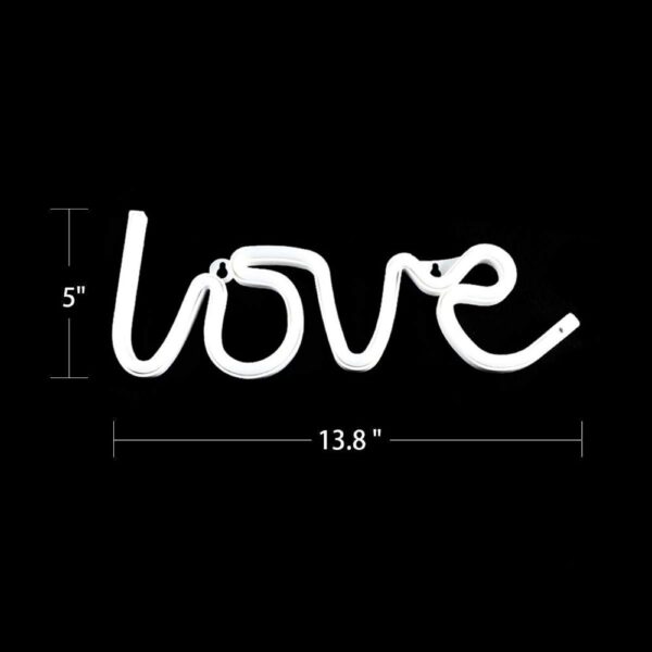 Love Neon Signs Light LED Neon Art Decorative (USB+Battery Powered, Warm White) - Image 4