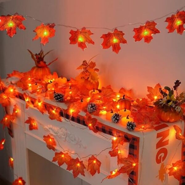 14 LEDs, 3 Meter Artificial Maple Leaf LED String Light - Image 9