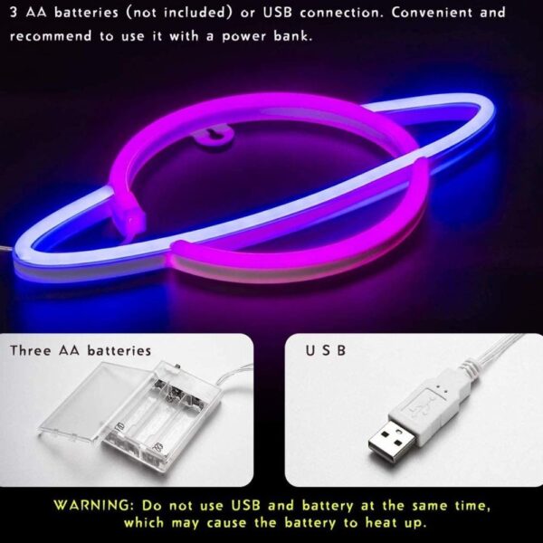 Neon LED Light Planet Design - Image 4