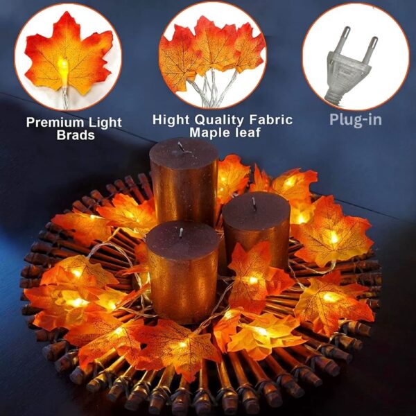 14 LEDs, 3 Meter Artificial Maple Leaf LED String Light - Image 4