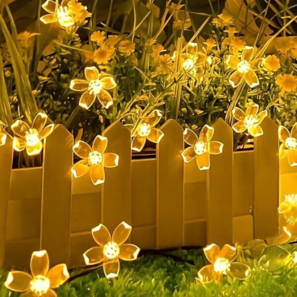 38 LED, 10 Meter Silicone Yellow Flower String Lights – Warm White - Image 7