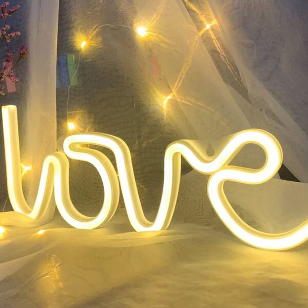 Love Neon Signs Light LED Neon Art Decorative (USB+Battery Powered, Warm White) - Image 8