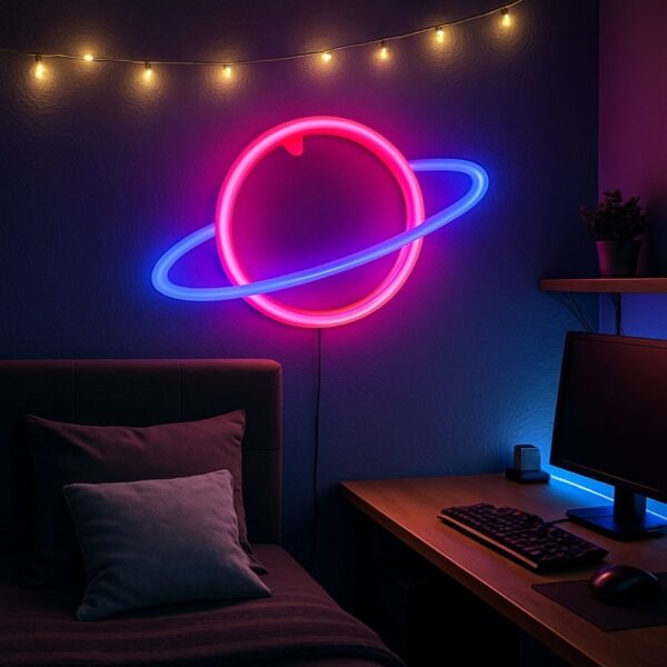 Neon LED Light Planet Design - Image 5