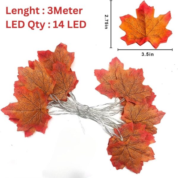 14 LEDs, 3 Meter Artificial Maple Leaf LED String Light - Image 3